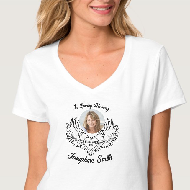 Anpassningsbar i Loving Memory Angel Vingar Photo  T Shirt (Skapare uppladdad)