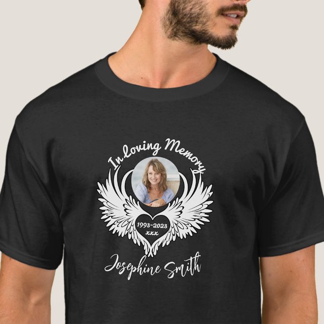 Anpassningsbar i Loving Memory Angel Vingar Photo  T Shirt (Skapare uppladdad)
