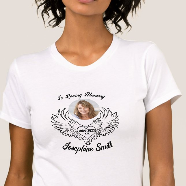 Anpassningsbar i Loving Memory Angel Vingar Photo  T Shirt (Skapare uppladdad)