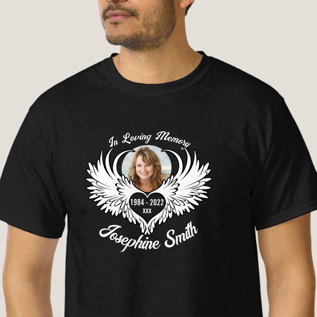Anpassningsbar i Loving Memory Angel Vingar Photo  T Shirt (Skapare uppladdad)