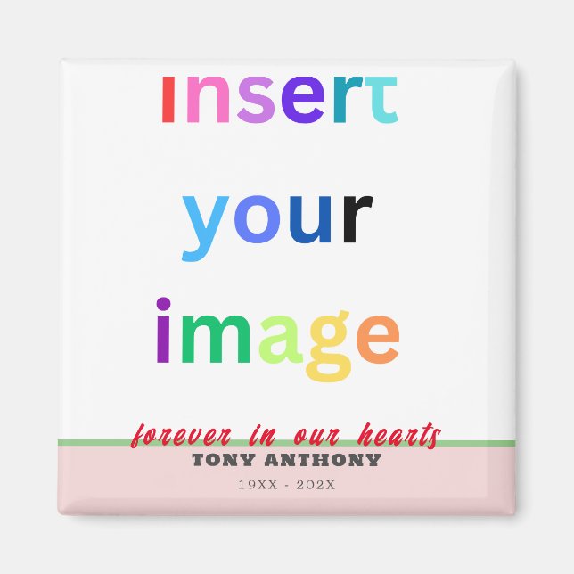 Anpassningsbar i Loving Memory Simple Photo Memori Magnet (Framsidan)