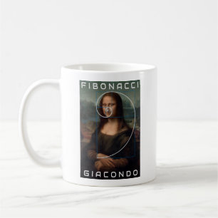 Anpassningsbar i Mona Lisa Fibonacci Spiral Guld R Kaffemugg