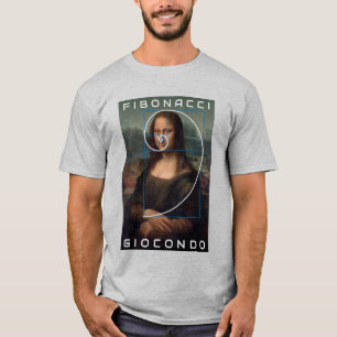 Anpassningsbar i Mona Lisa Fibonacci Spiral Guld R T Shirt
