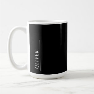 Anpassningsbar i monogram, modern svartvitt kaffemugg