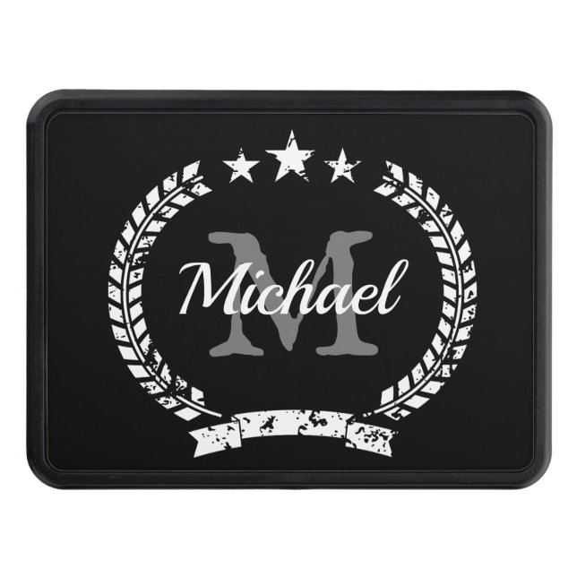 Anpassningsbar i monogram vapensköld med kranskydd dragkroksskydd (Framsidan)