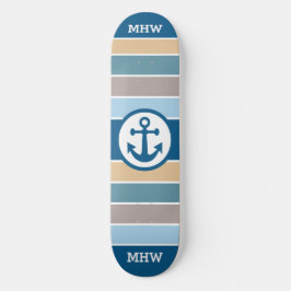 Anpassningsbar i Nautical Rand monogram-skateboard Skateboard Bräda 20 Cm