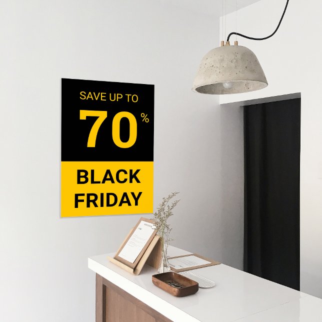 Anpassningsbar i procent av försäljning av svart F Poster (Custom Percentage Off Black Friday Store Sale Poster)