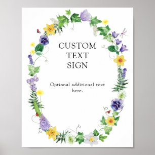 Anpassningsbar i Rustic Wildblomma Bröllop Poster