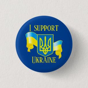 Anpassningsbar I stöder Ukraina UKRAINIAN FLAGGA P Knapp