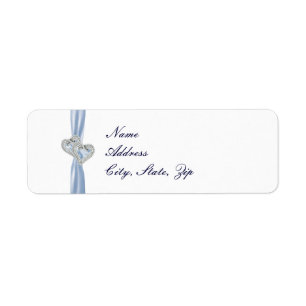 Anpassningsbar Ice Blue Hearts-Adressetiketter Returadress Etikett