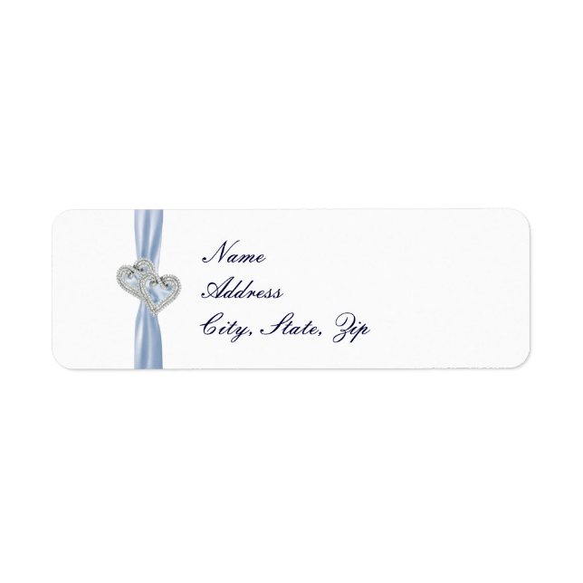 Anpassningsbar Ice Blue Hearts-Adressetiketter Returadress Etikett (Framsidan)