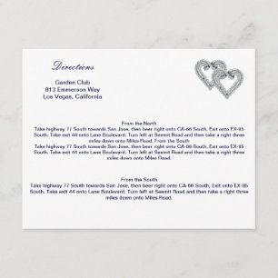 Anpassningsbar Ice Blue Hearts Direction Card Tilläggskort
