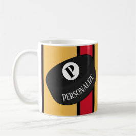 Anpassningsbar Ice Hockey Namn Monogram Puck Kaffemugg