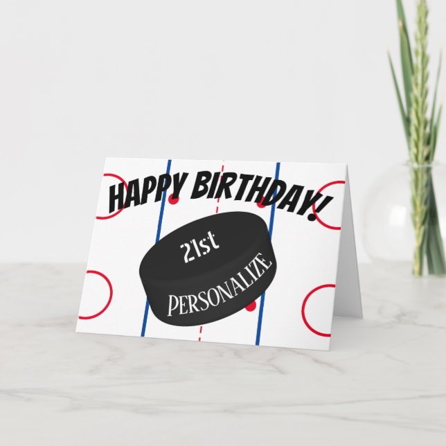 Anpassningsbar Ice Hockey Personlig Age Namn Birth Kort (Framsida)