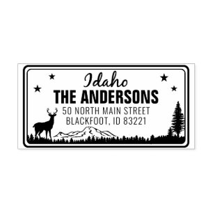 Anpassningsbar Idaho State License Plate Adress Självfärgande Stämpel