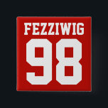 Anpassningsbar Idrottsman Player-nummer och Namn-f Knapp<br><div class="desc">Team Lawrence är lycklig för att ge dig chansen att göra din egen anpassningsbar-fotostift med din spelare namn och nummer på den. Ändra bakgrunden färg eller färg för ändlösa variationer!</div>