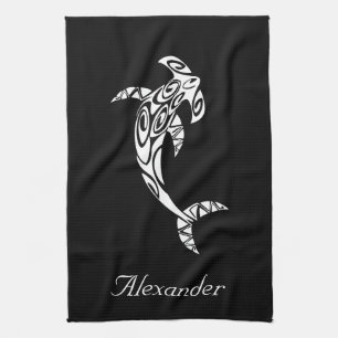Anpassningsbar Illustration av stamhammerhead Shar Kökshandduk
