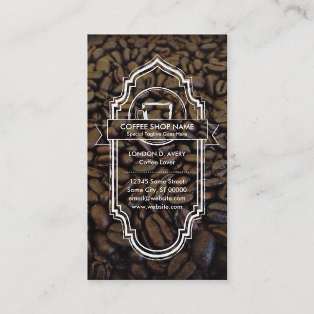 ANPASSNINGSBAR IMAGE-kaffebonusprogram Lojalitetskort (Framsida)