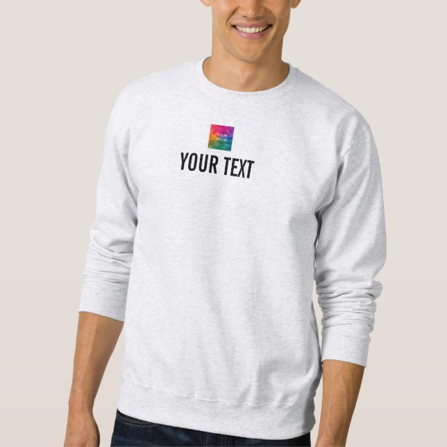 Anpassningsbar Image Logotyp Text Namn här Manar A Lång Ärmad Tröja (Framsida)