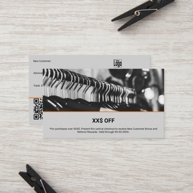 Anpassningsbar Image New Customer Advocate Reward Rabattkort (Fram/Back In Situ)