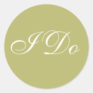 Anpassningsbar Inbjudan Oliv grönt: Jag gör Bröllo Runt Klistermärke