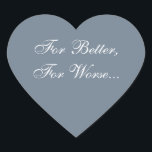 Anpassningsbar Inbjudan Slate Grått Hjärtformat Klistermärke<br><div class="desc">Färg Matching Slate Grått Bröllop Theme Slate Grått and White Inbjudan Sälar - Bröllop blogg Writers Ofta tänka: Vilka klistermärken kommer verkligen att få bröllopsinbjudningarna att svälla? Dessa kompletterande och anpassningsbara komar av Anpassade Bröllop Slate Grått och White Sälar ger en underbar matchning för fotovykort och olika bröllopsinbjudningspaket. Hämta Redo...</div>