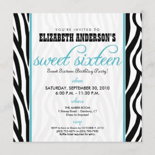 :anpassningsbar: Inbjudan till Zebra Sweet 16 Part