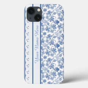 Anpassningsbar Indigo Blommigt Faux Snöre iPhone 6