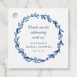 Anpassningsbar Indigo Blue Bläck Botanical Möhippa Gåvor Etiketter