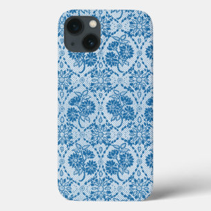 Anpassningsbar Indigo Blue Blommigt Faux Snöre Mön