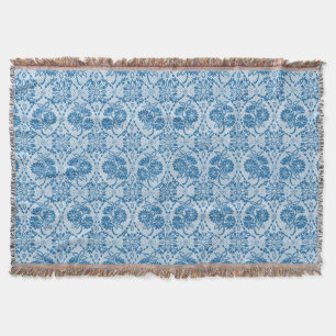 Anpassningsbar Indigo Blue Blommigt Faux Snöre Mön Mysfilt