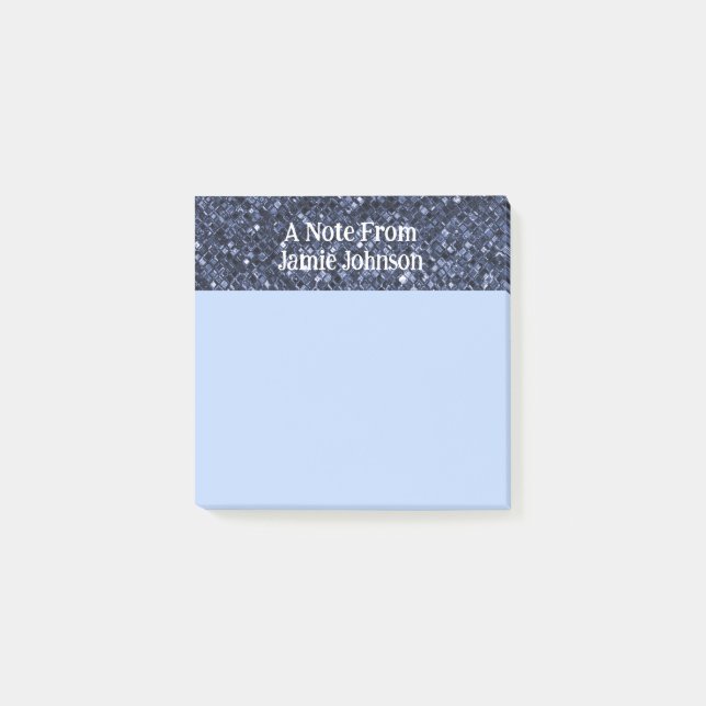 Anpassningsbar Indigo Blue Glitter Sparkles Post-it Block (Framsida)