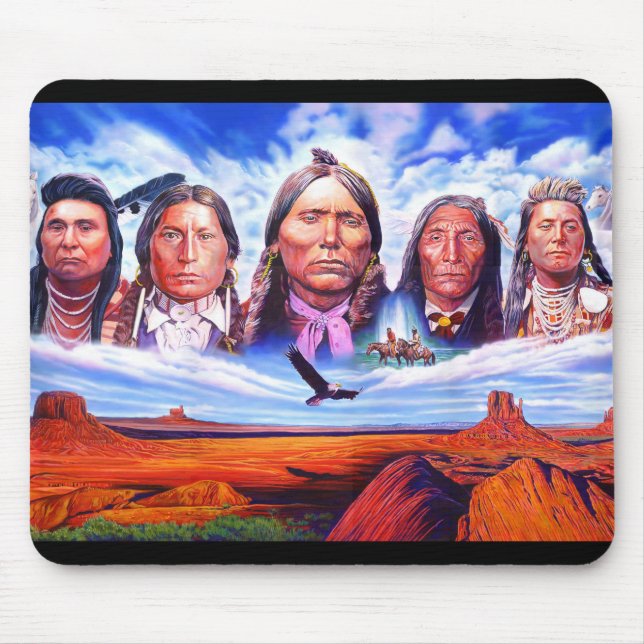 Anpassningsbar Indiska hövdingar Native America må Musmatta (Framsidan)