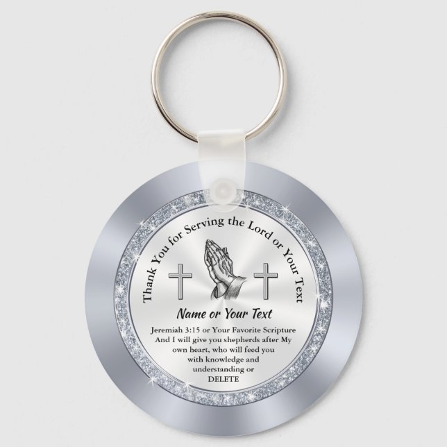 Anpassningsbar Indyra gåvor till kyrkliga frivilli Nyckelring (Framsida)