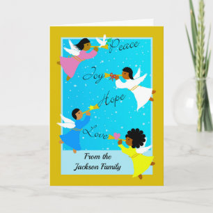 Anpassningsbar inför jul med multikulturella Ängla Kort