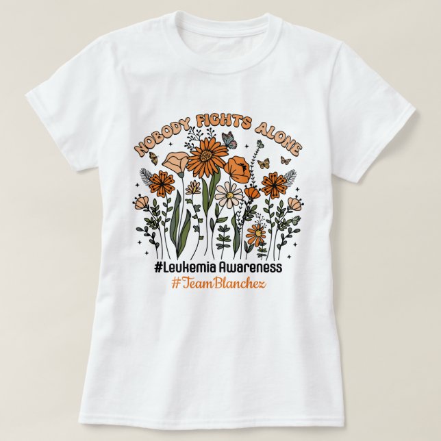 Anpassningsbar Ingen bekämpar Leukemia Ensam Wildb T Shirt (Design framsida)