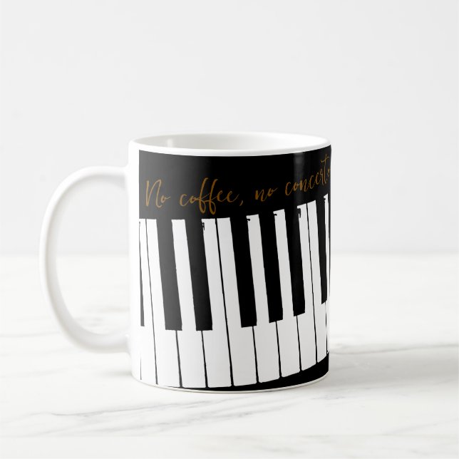 Anpassningsbar Ingen kaffe ingen konsert Kaffemugg (Vänster)