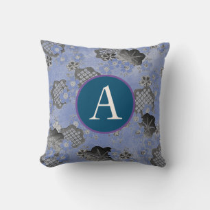 ANPASSNINGSBAR INITIAL BLUE JAPANESE MÖNSTER PILLO KUDDE