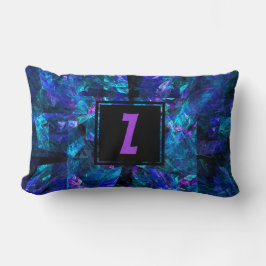 Anpassningsbar Initial Brev Monogram Shiming Blues Lumbarkudde