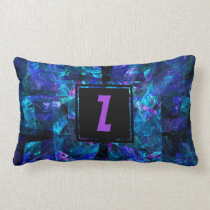 Anpassningsbar Initial Brev Monogram Shiming Blues Lumbarkudde