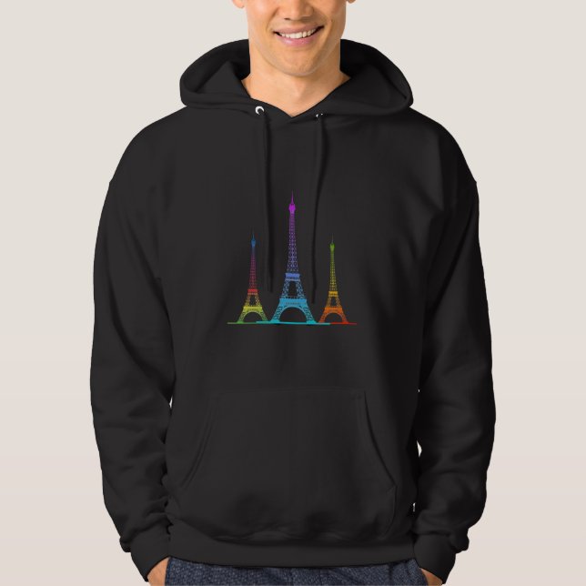 ANPASSNINGSBAR INITIAL EIFFEL TORN PARIS FRANKRIKE HOODIE (Framsida)