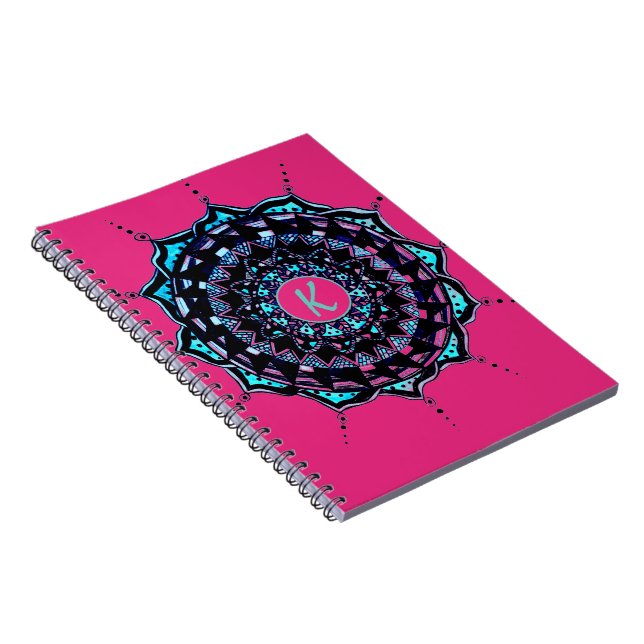 Anpassningsbar Initial Mandala-design Anteckningsbok (Högra Sidan)