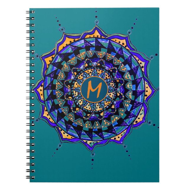 Anpassningsbar Initial Mandala-design Anteckningsbok (Framsidan)
