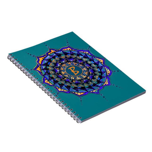 Anpassningsbar Initial Mandala-design Anteckningsbok (Högra Sidan)