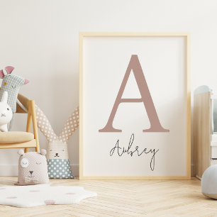 Anpassningsbar Initial & Namn   Modern monogrammok Poster
