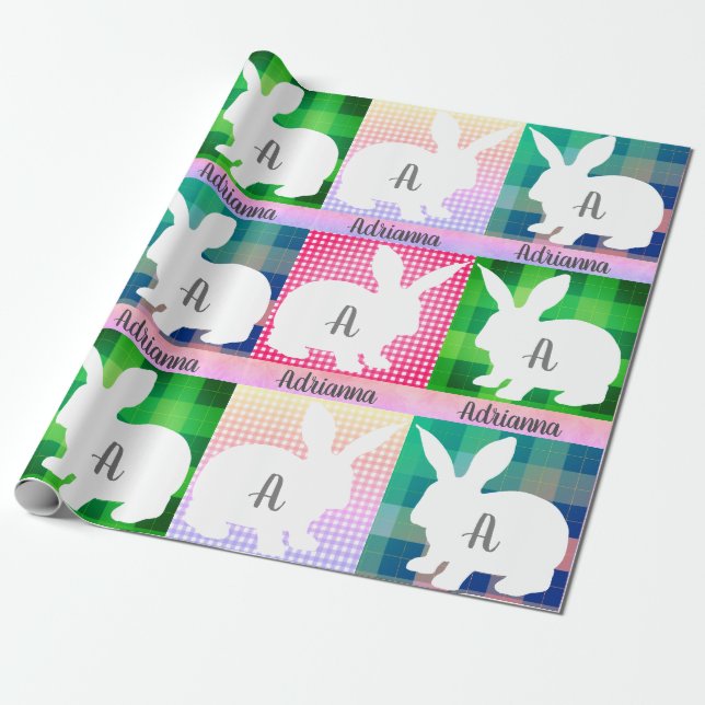 Anpassningsbar initial/namn påskpresentpapper presentpapper (Utrullad)