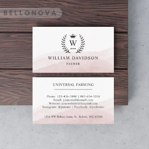Anpassningsbar Initial & Namn White Black Rosa Mon Visitkort