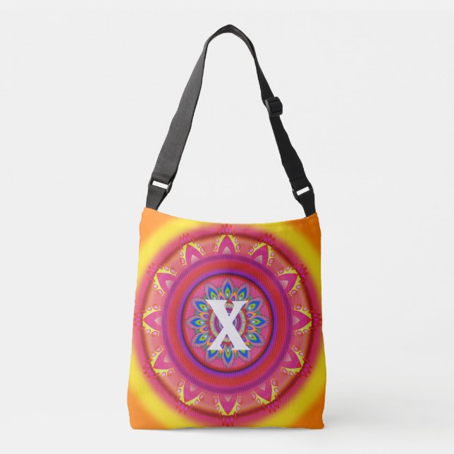 Anpassningsbar initial psychedelic Kor Body Tote O Axelväska (Framsida)