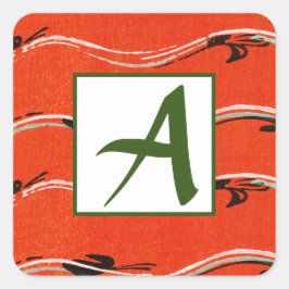 ANPASSNINGSBAR INITIAL RED ENVELOPE SEAL FYRKANTIGT KLISTERMÄRKE