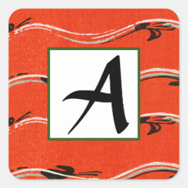 ANPASSNINGSBAR INITIAL RED ENVELOPE SEAL FYRKANTIGT KLISTERMÄRKE